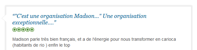 avis client francophone sur organisation exceptionnelle de visite à Rio avec guide privé