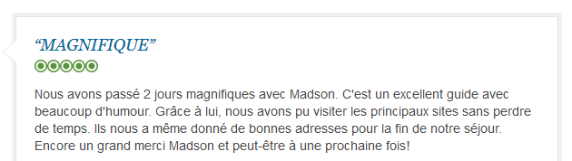 avis client francophone sur visite guidée de deux jours à Rio de Janeiro