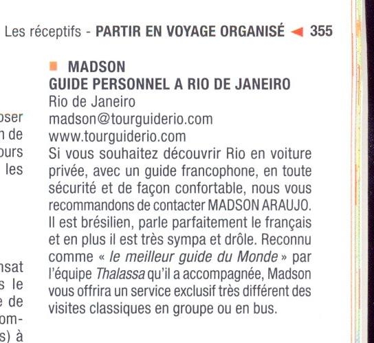 Recommandation Petit Futé pour Madson, guide privé francophone à Rio